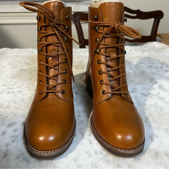 🔥New Madewell Patti Lace-up Boots in English Saddle Women’s Sz 8 SOLD OUT! - Picture 5 of 11
